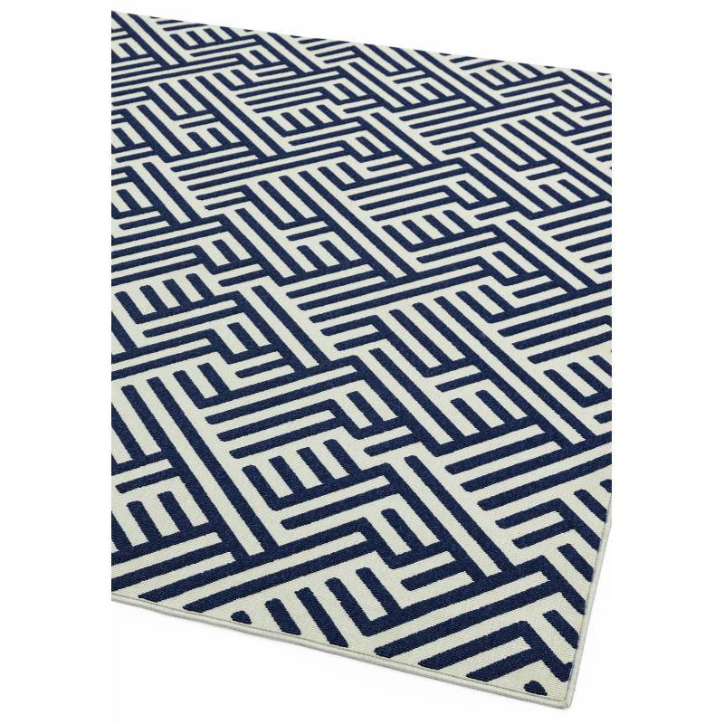 Thumbnail: Antibes Linear Indoor/Outdoor Rug Blue Flat View