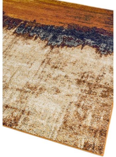 Thumbnail: Nova Distress Modern Rug Orange NV04 Close Up View