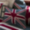 Grey Union Jack Rectangle Cushion Close Up