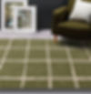 Albany Grid Olive Modern Wool Rug Room View