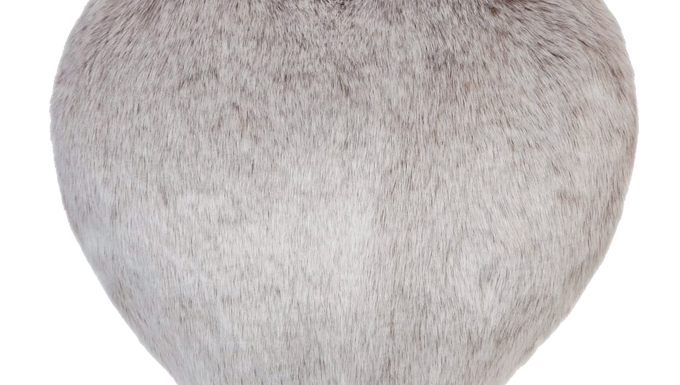 Cappuccino Faux Fur Heart Cushion