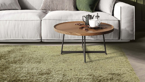 Plush Shaggy Rug Sage Green Plain Thick Pile