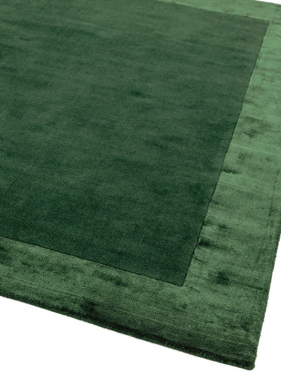 Thumbnail: Ascot  Green Modern Plain Border Rug Side View