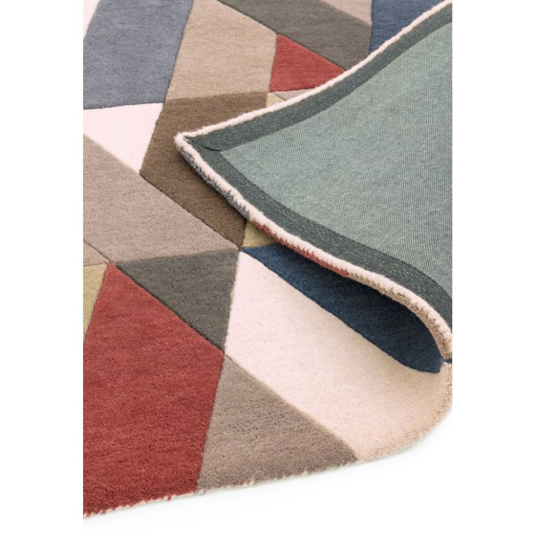 Thumbnail: Funk 01 Chevron Multi Red Modern Runner Rug Backing View