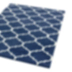 Albany Ogee Modern Wool Rug Blue Side View