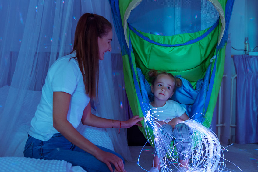 Brookhouse sensory room with soft lighting and immersive features for a calming environment