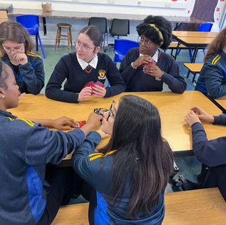 Students collaborate on a classroom project