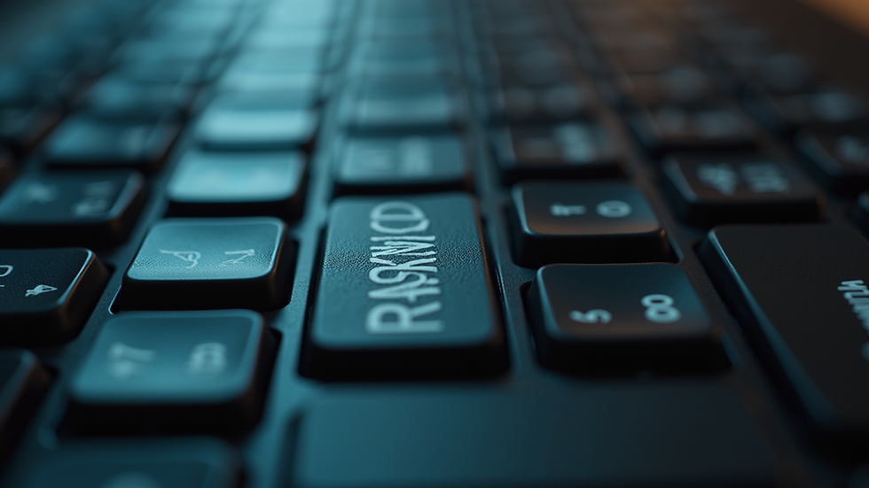 Close-up view of a keyboard with a key labeled "password"