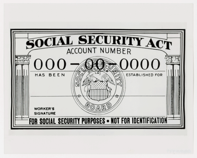 A sample Social Security card.