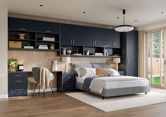 Indigo blue bedroom furnitue