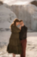 Couple in front of Lundbreck Falls