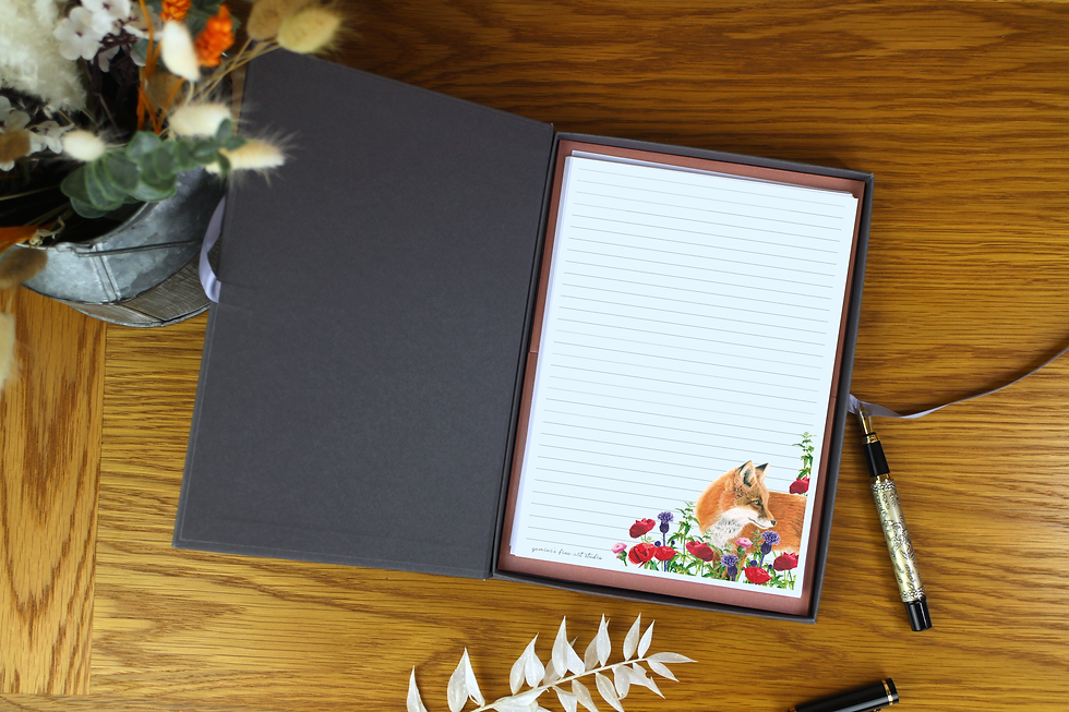 Thumbnail: A5 Luxury Writing Paper Sheets | Fox | Poppy Field Collection