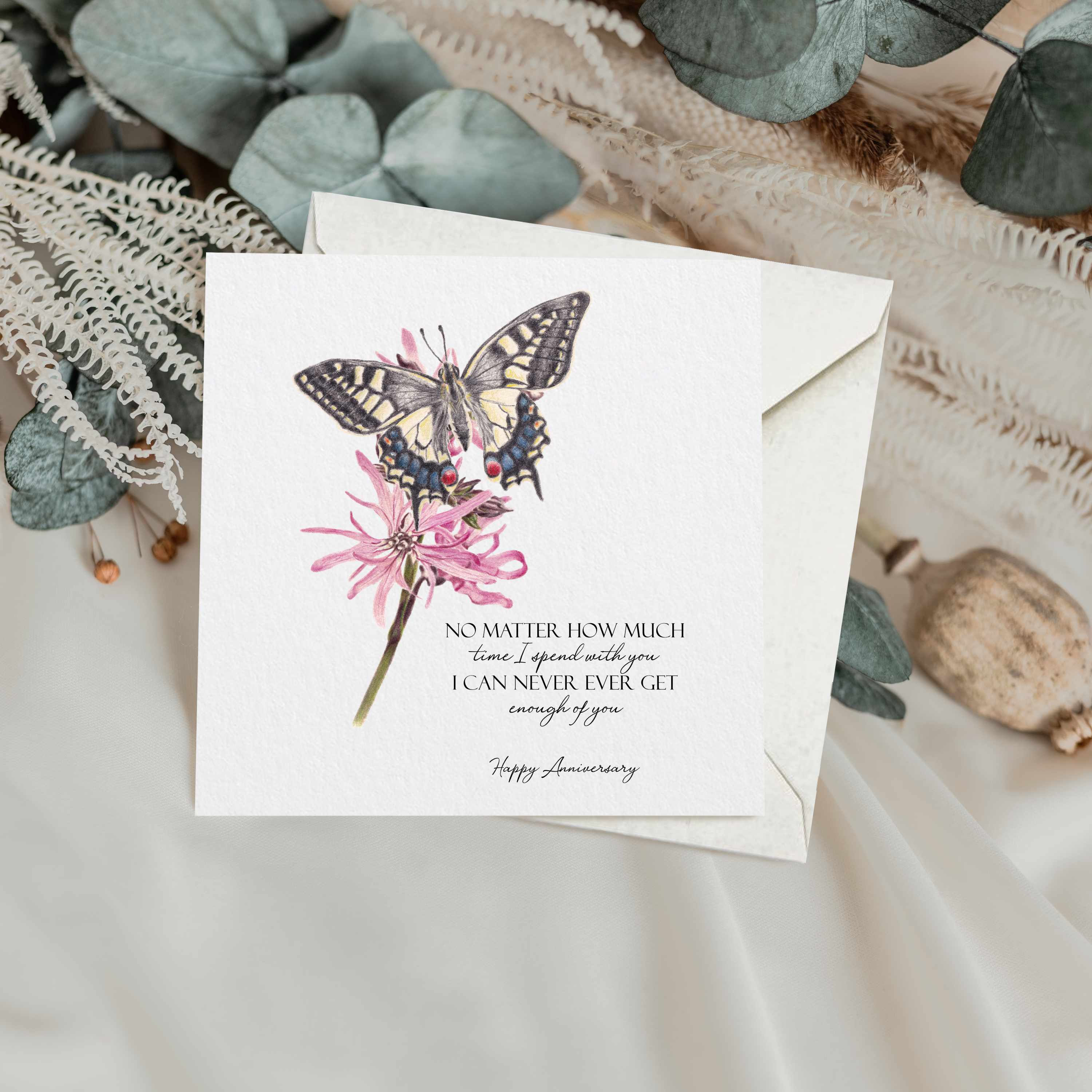 Swallowtail Anniversary Greetings Card