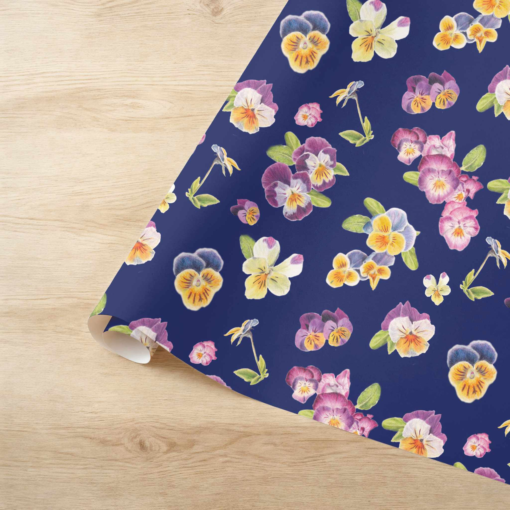 Pansies Wrapping Paper Sheets