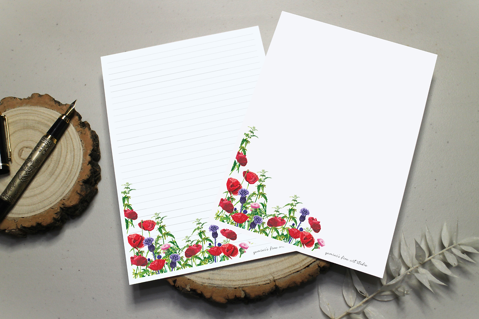 Thumbnail: A5 Luxury Writing Paper Sheets | Poppy Field Collection