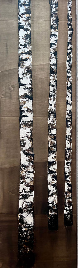 Birchtrees auf Holz Sonja Riemer