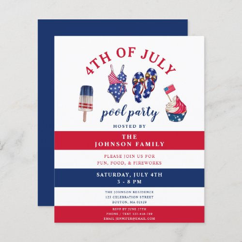 Hot Deals! Budget Red White & Blue 4th Of July Pool Party