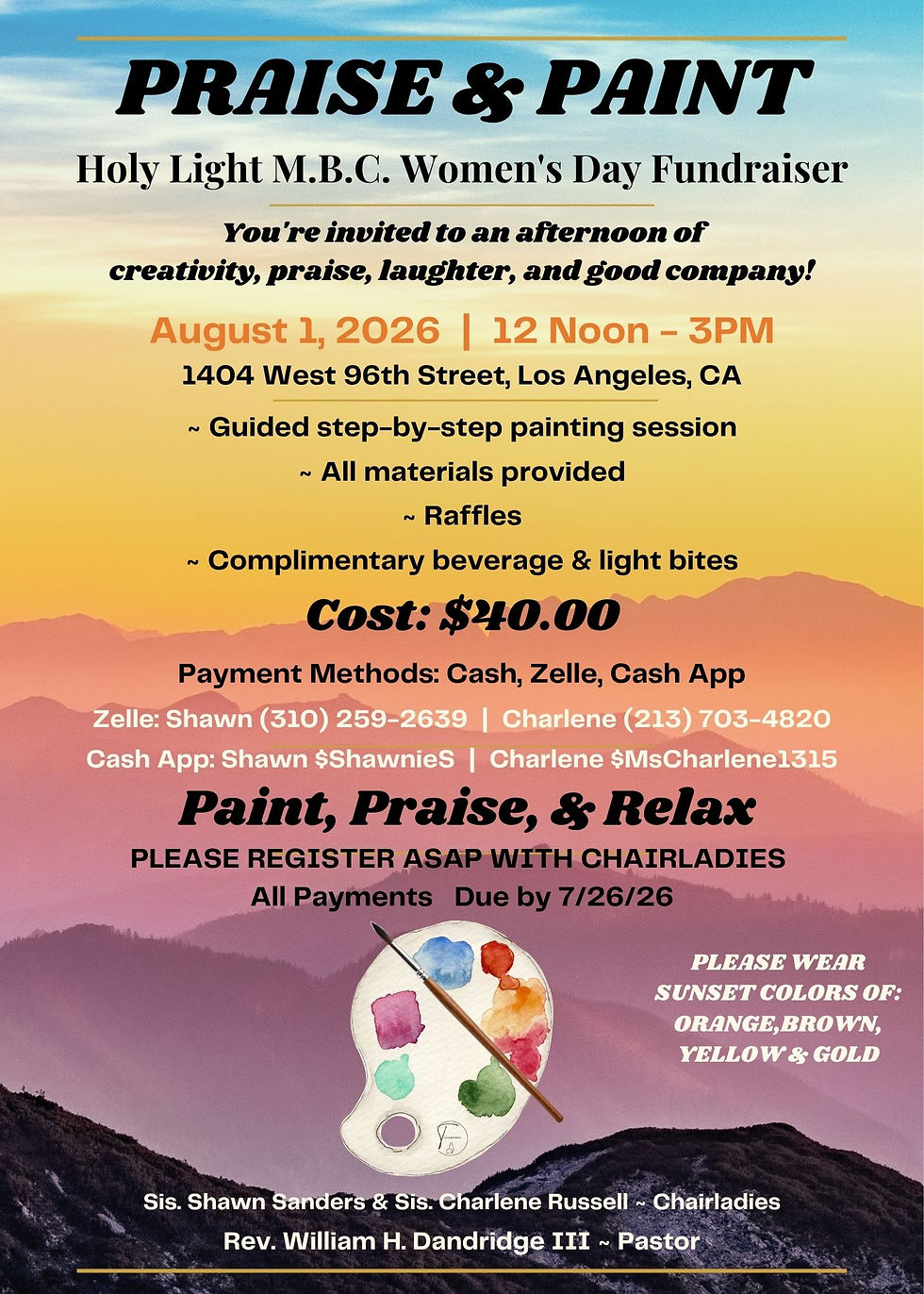 Holy Light M.B.C. Women's Day Fundraising "Praise & Paint"