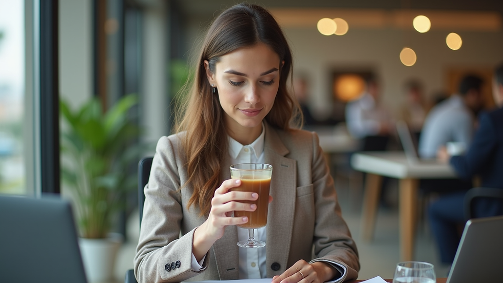 Plano medio de una mujer ejecutiva tomando notas en una reunión de networking