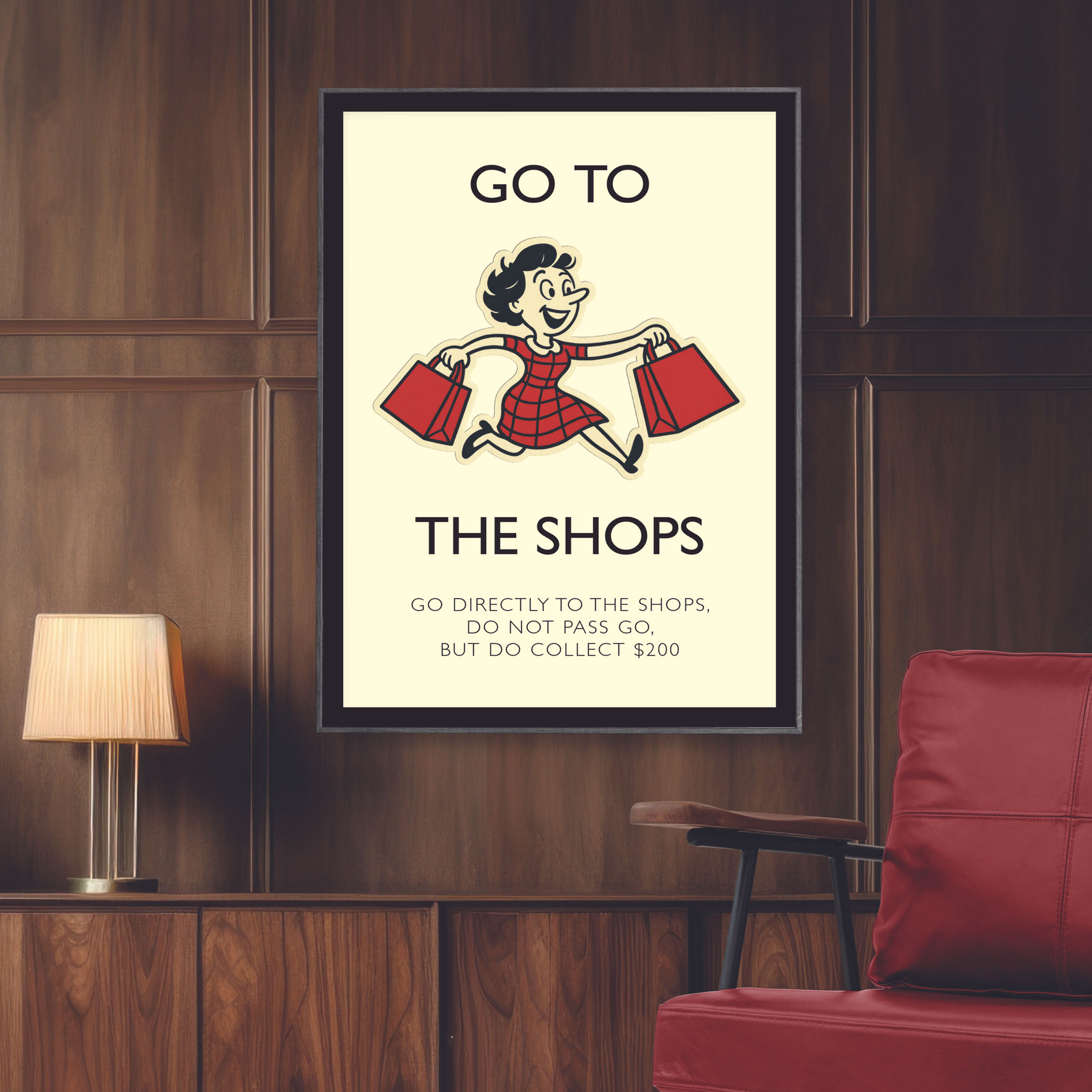 Go to the shops (monopoly inspired print)