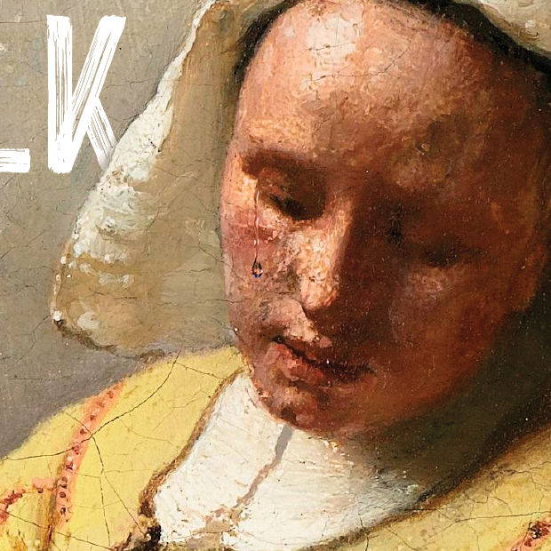 Thumbnail: "Milkmaid" with spilt milk (Vermeer) Altered Art Print