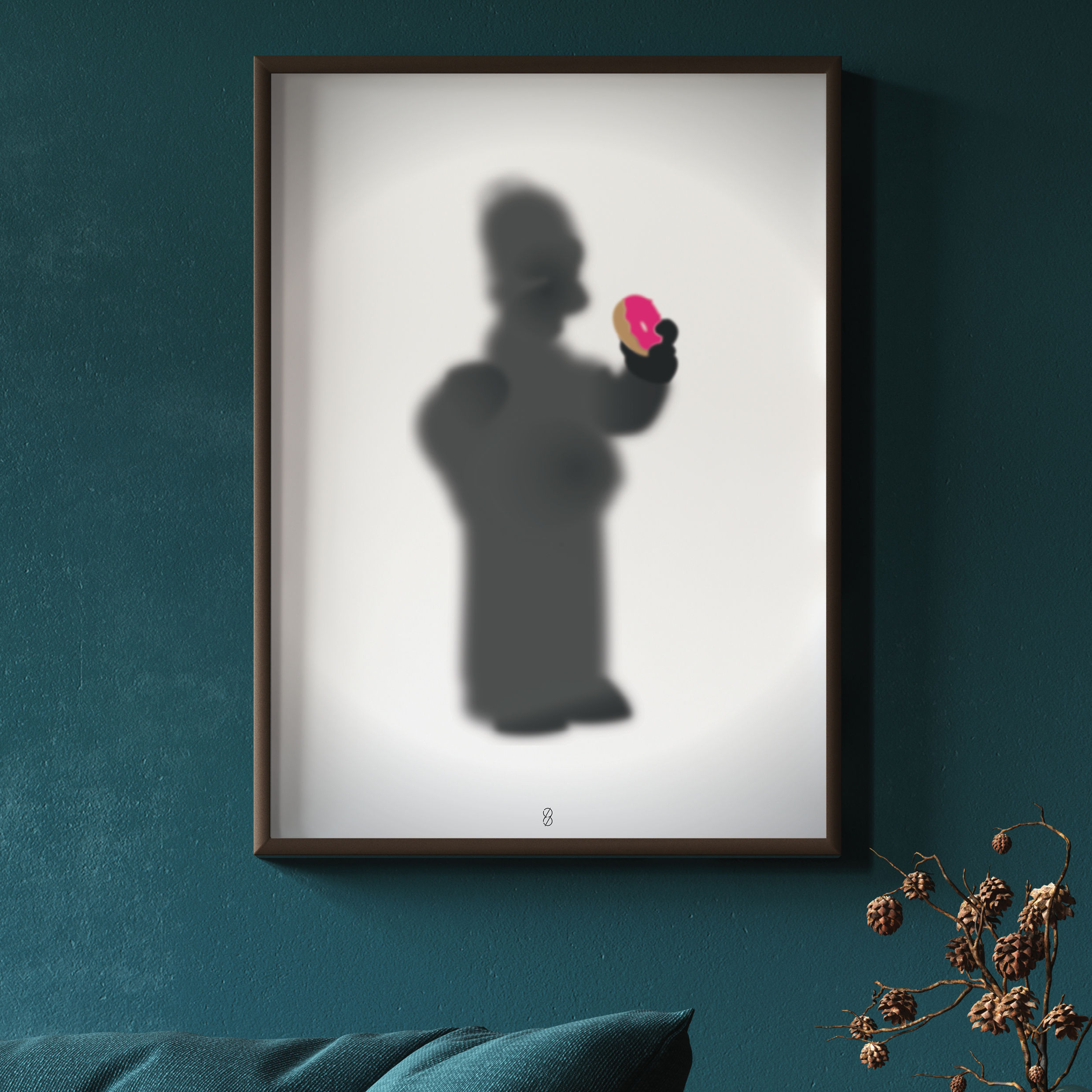 Homer Simpson,  Blurred Minimalist Wall Art Print