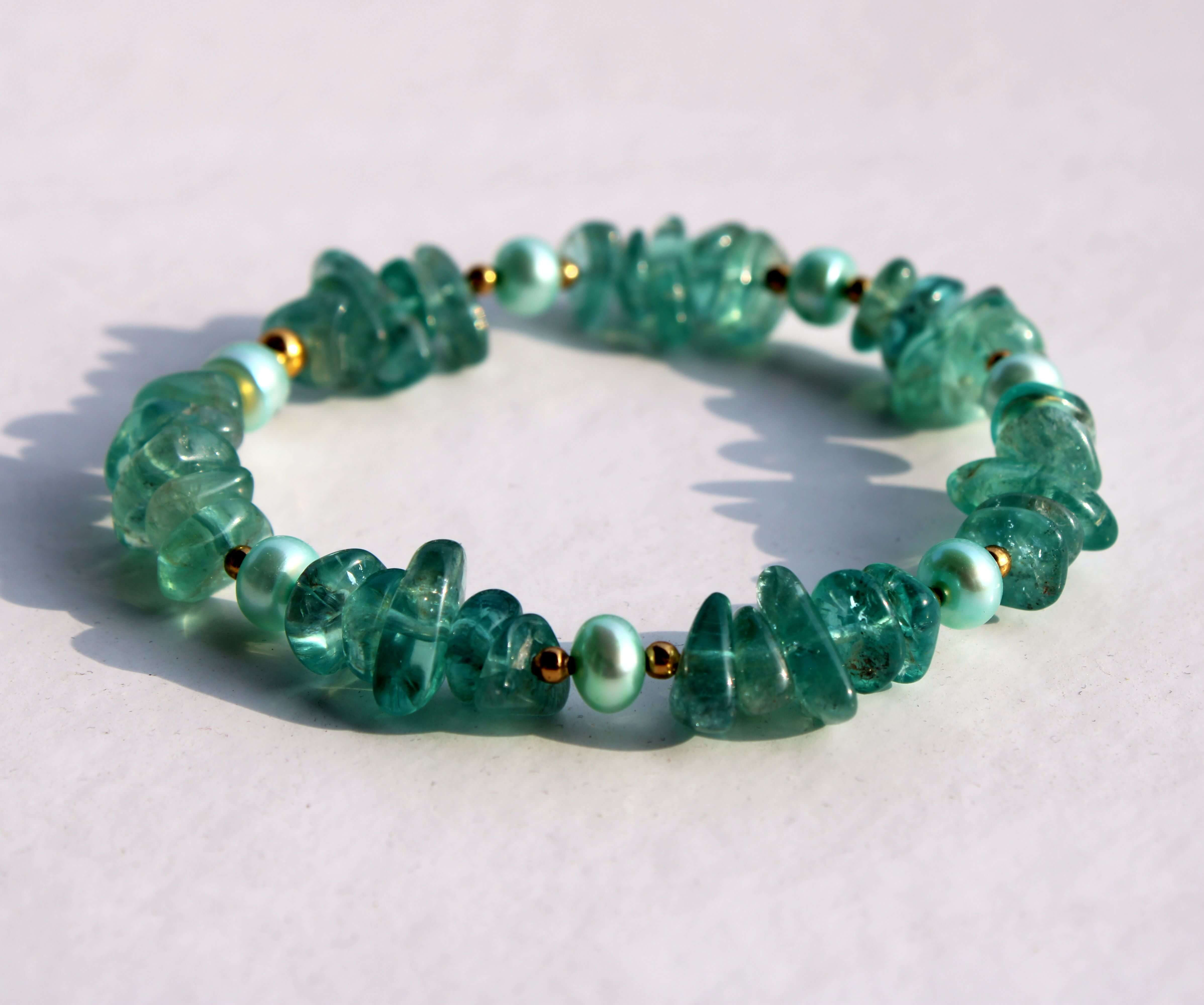 Sommer Armband aus Apatit von Mayd in Germany Edelsteinschmuck