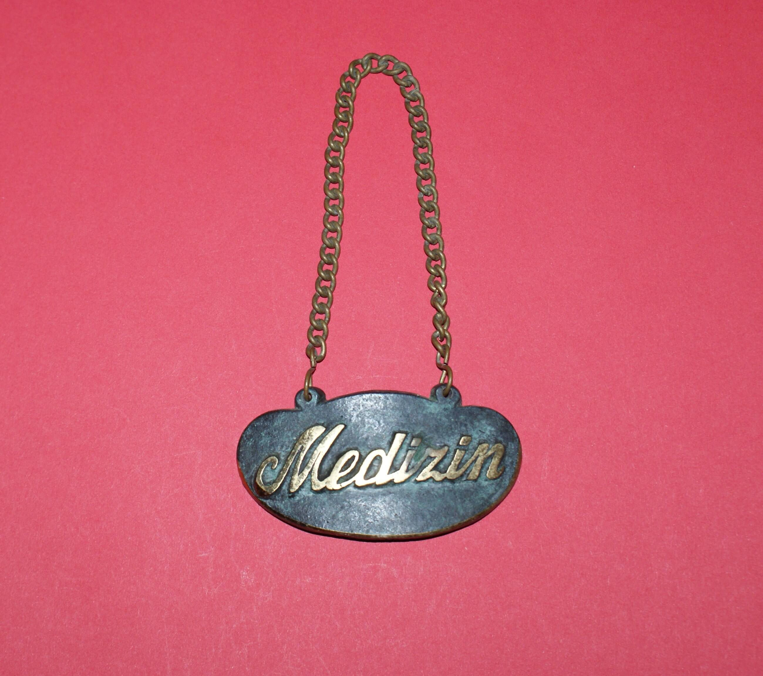 Medizin Flaschenschild - Mayd in Germany Schmuck und Geschenke