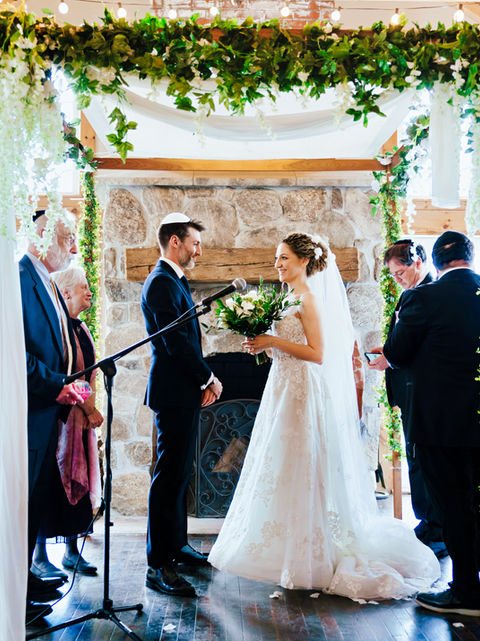 indoor wedding ceremony chuppah