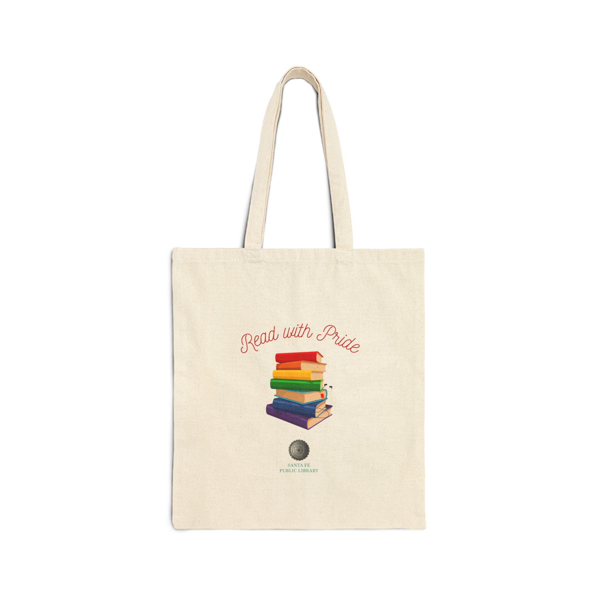 Read with Pride Canvas Tote — Rainbow Books Booklover Reusable Bag