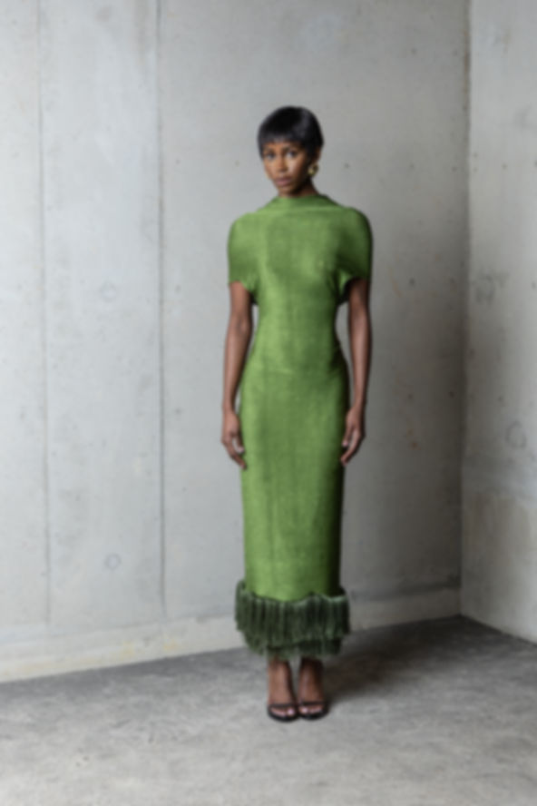 Halo Dress- elegant green dress, chic cocktail dress
