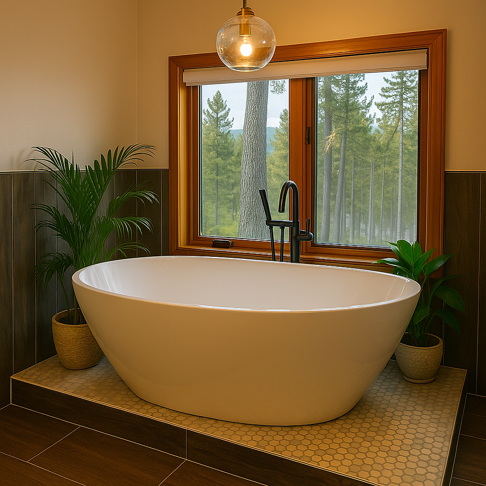 tub with window view