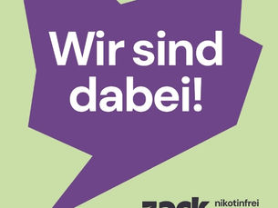 Sprechblase "Wir sind dabei"