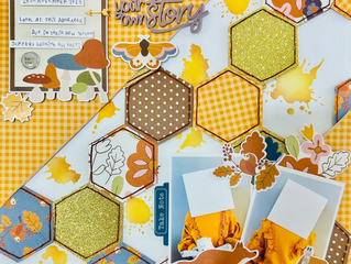 Cosy Jumper Season - 12 x 12 Scrapbook Mustard Colour Themed Layout - Stephanie Louise