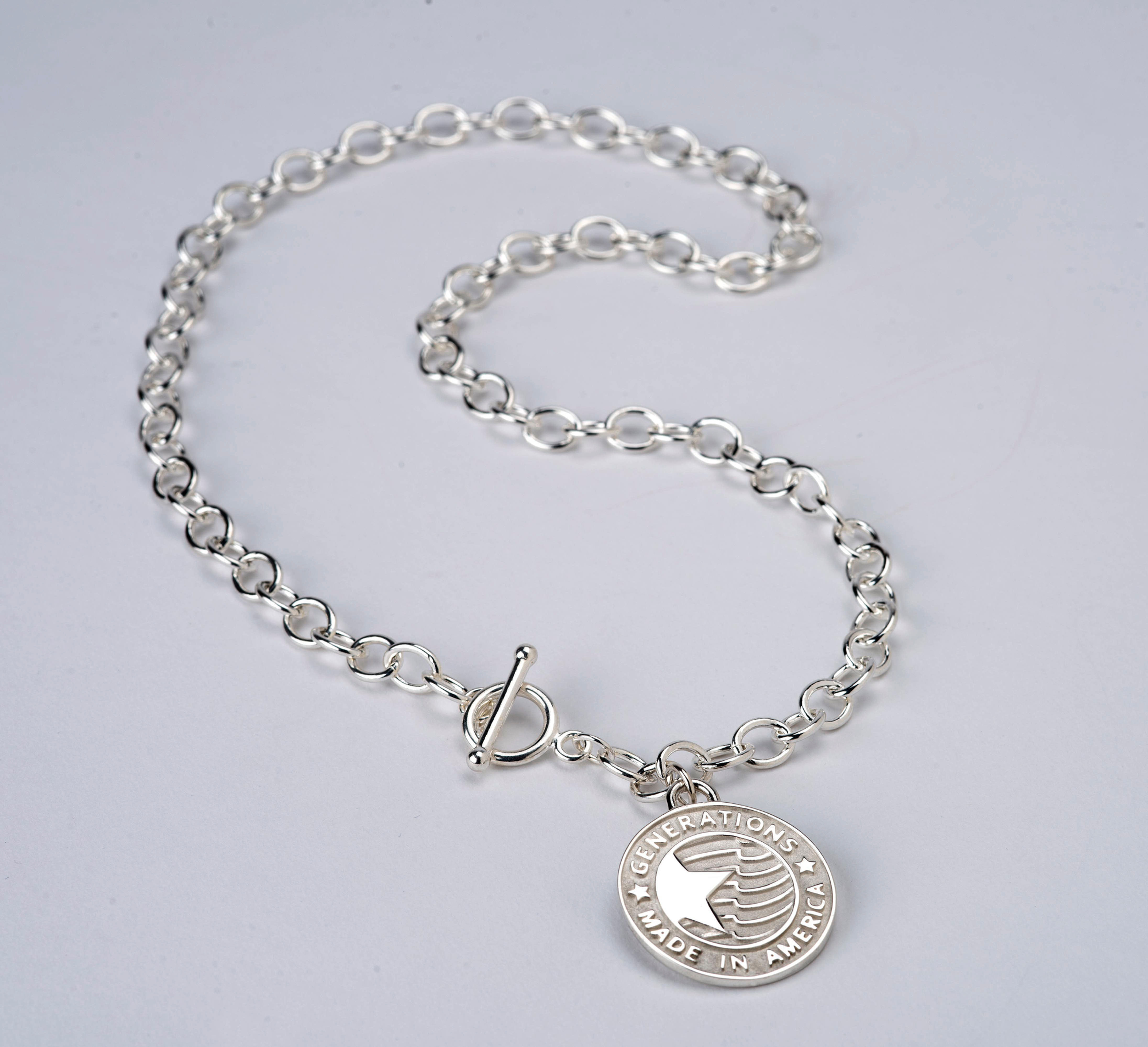 1"Sterling Silver Family Generations Charm Necklace