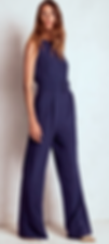 Woman wearing a jumpsuit.