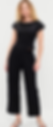 Woman wearing black linen pants