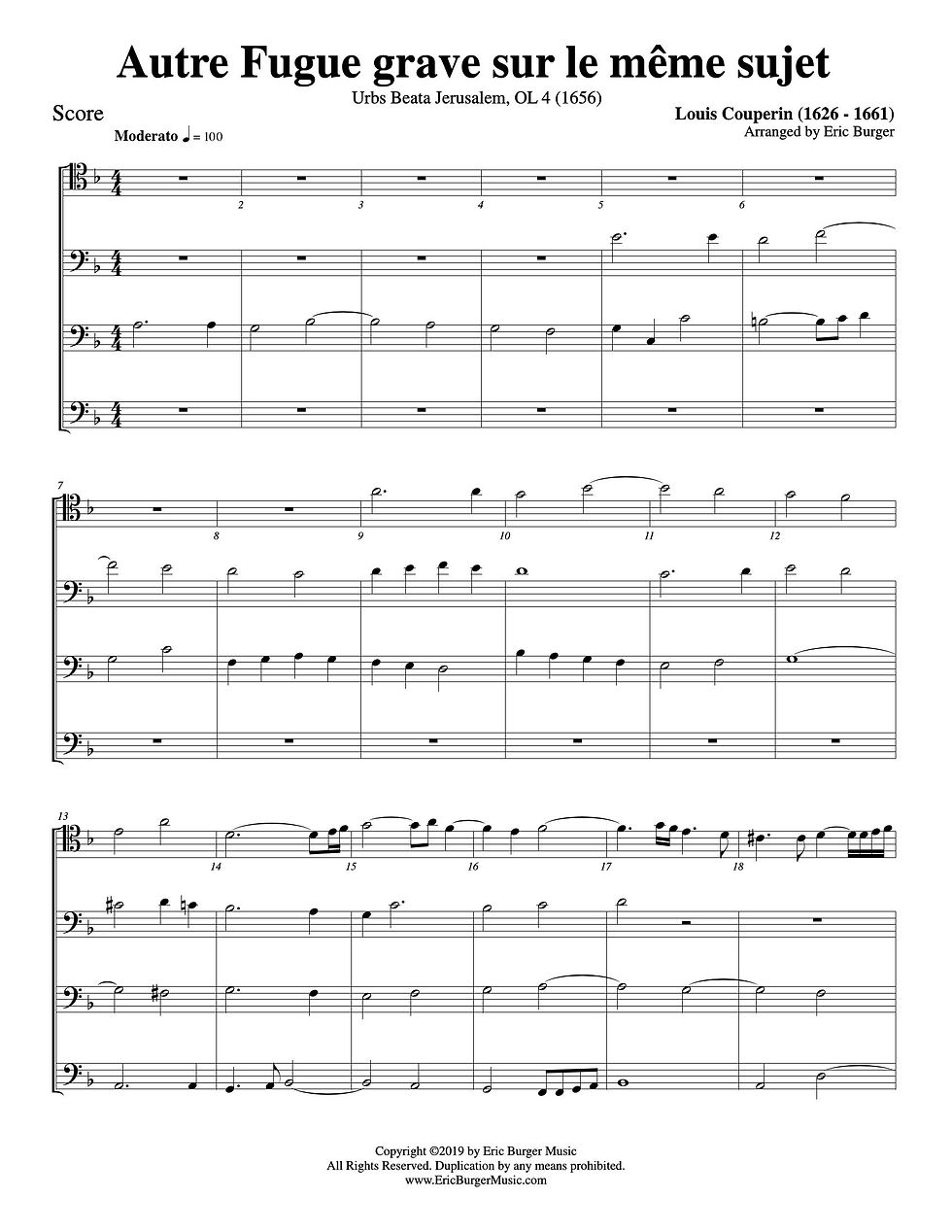 Couperin, Louis - Autre Fugue grave sur le même sujet - Quartet
