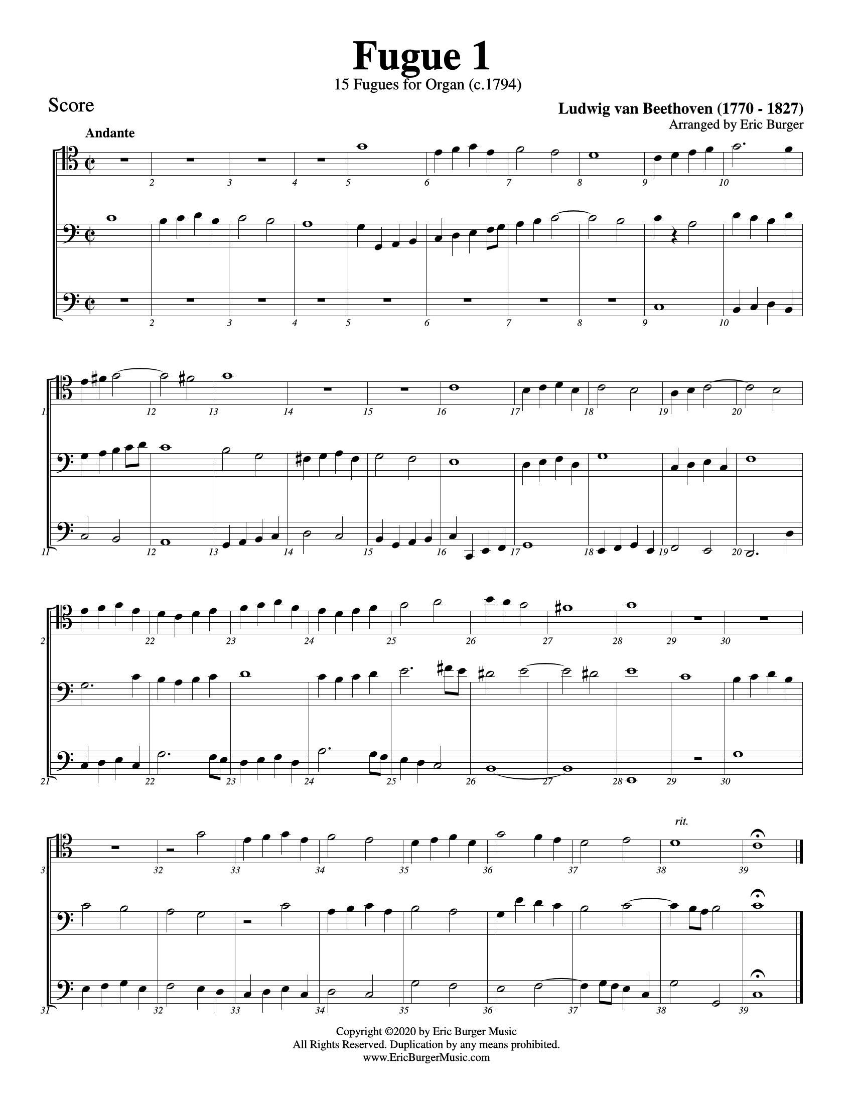 Beethoven, Ludwig van - Fugue 1 - Trio