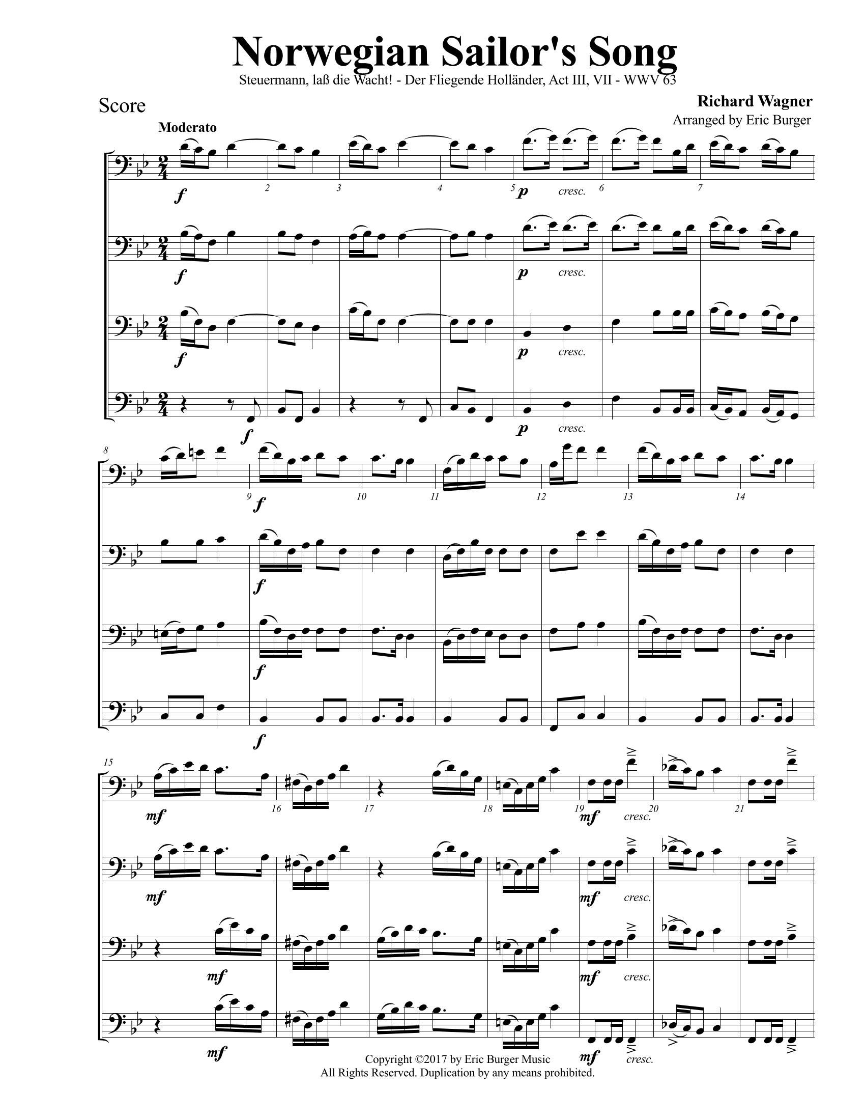 Wagner, Richard - Norwegian Sailors Song - Quartet