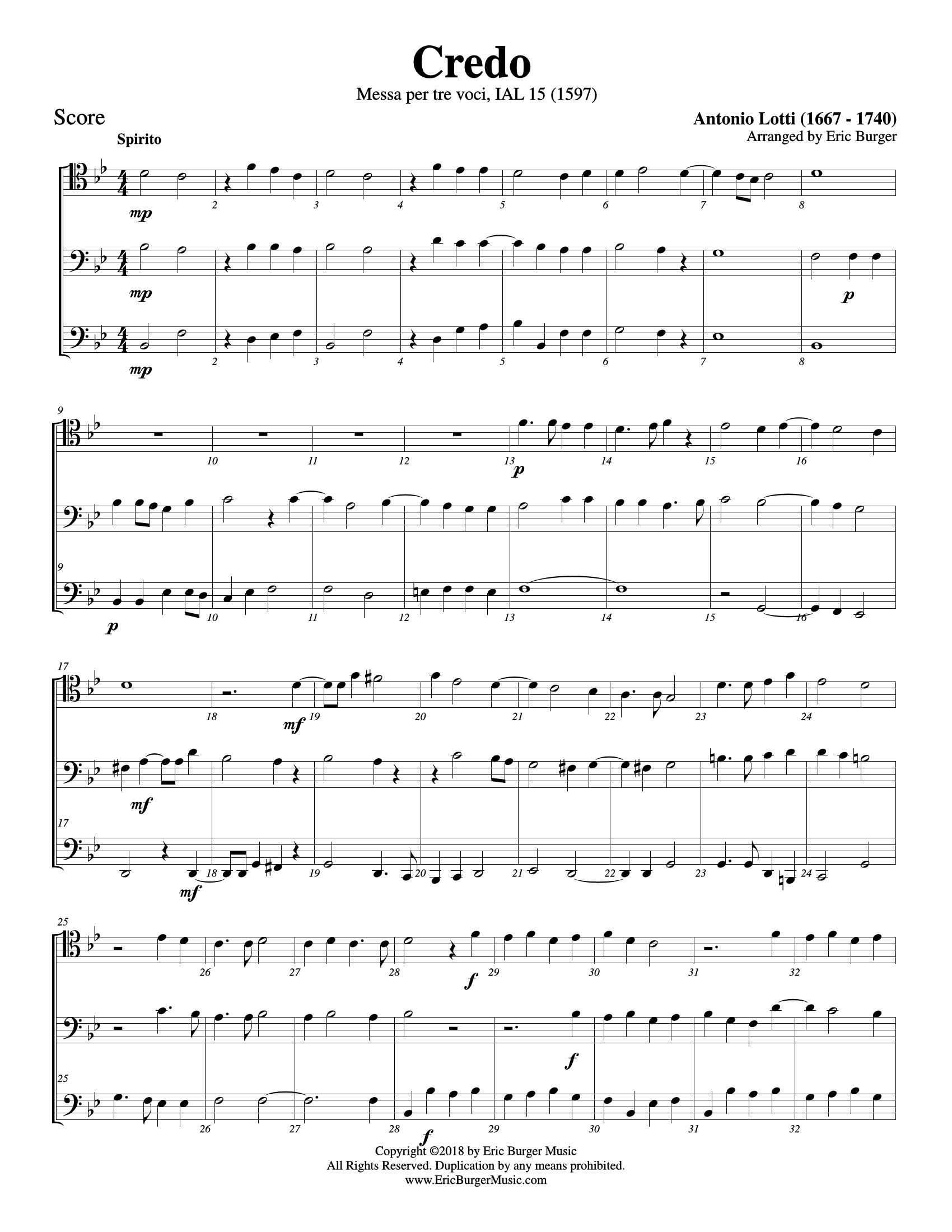 Lotti, Antonio - Credo - Trio