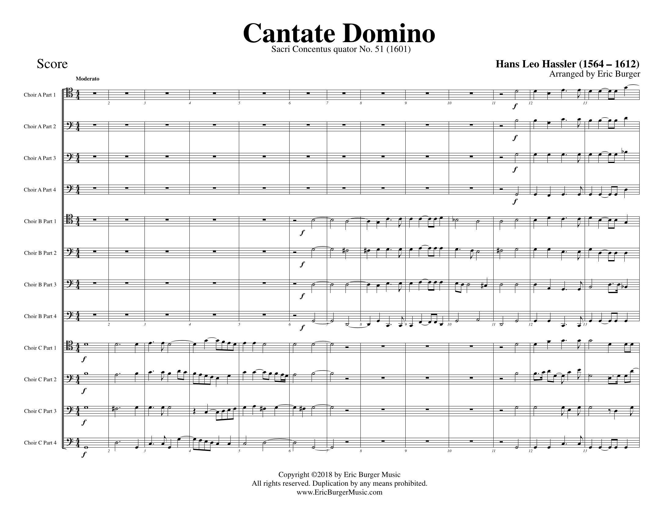 Hassler, Hans Leo -  Cantate Domino - Duodectet