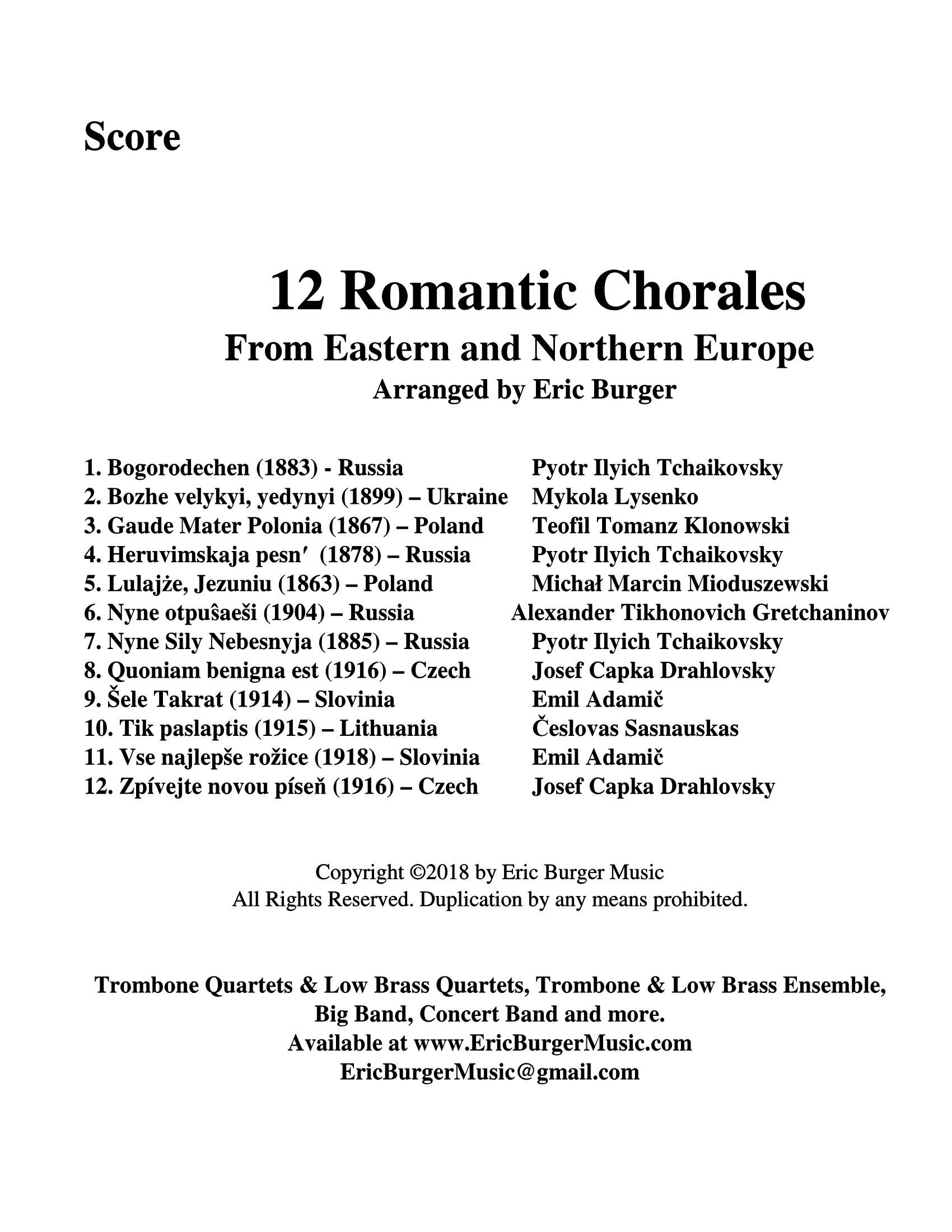 Various Composers - 12 Romantic Chorales