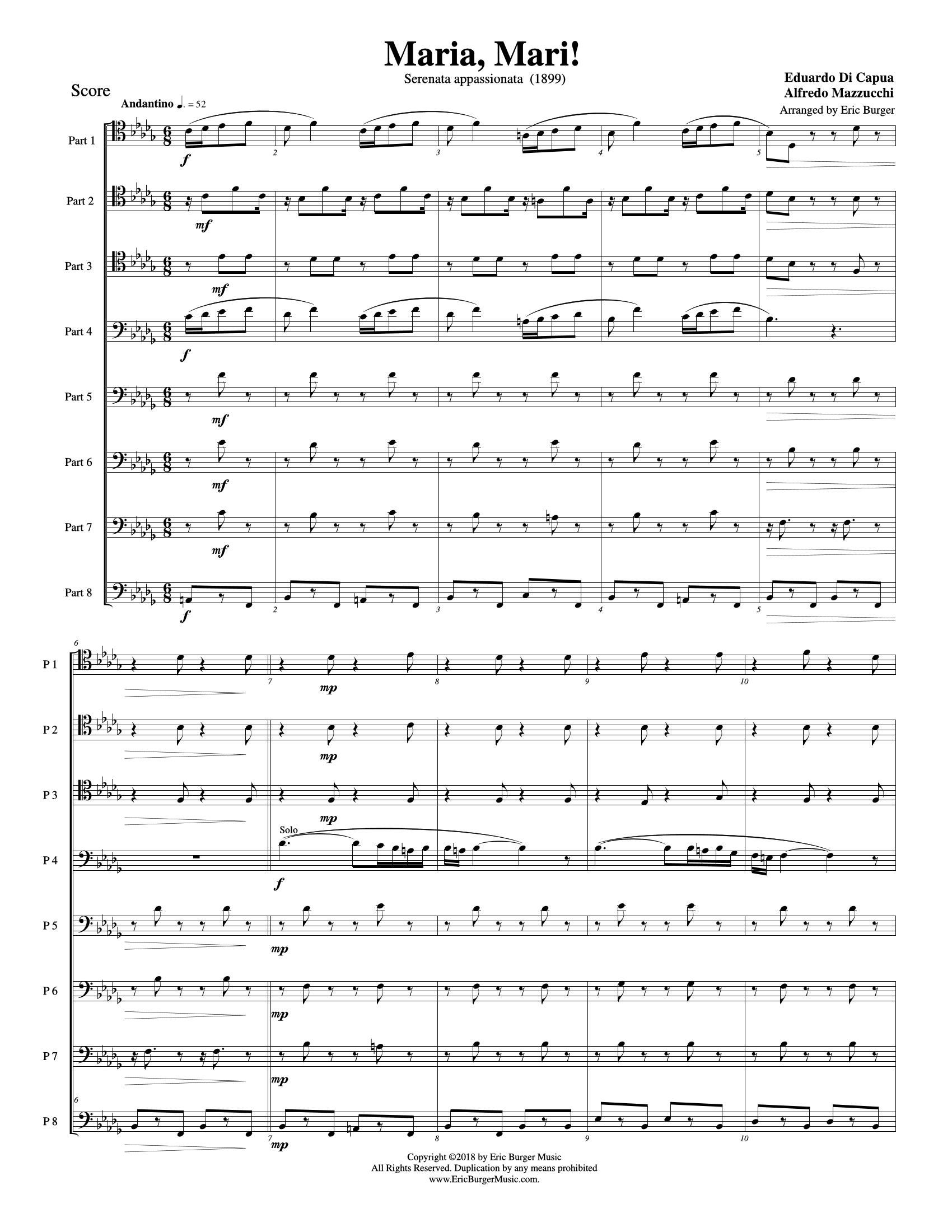 Di Capua, Eduardo - Maria, Mari! - Octet