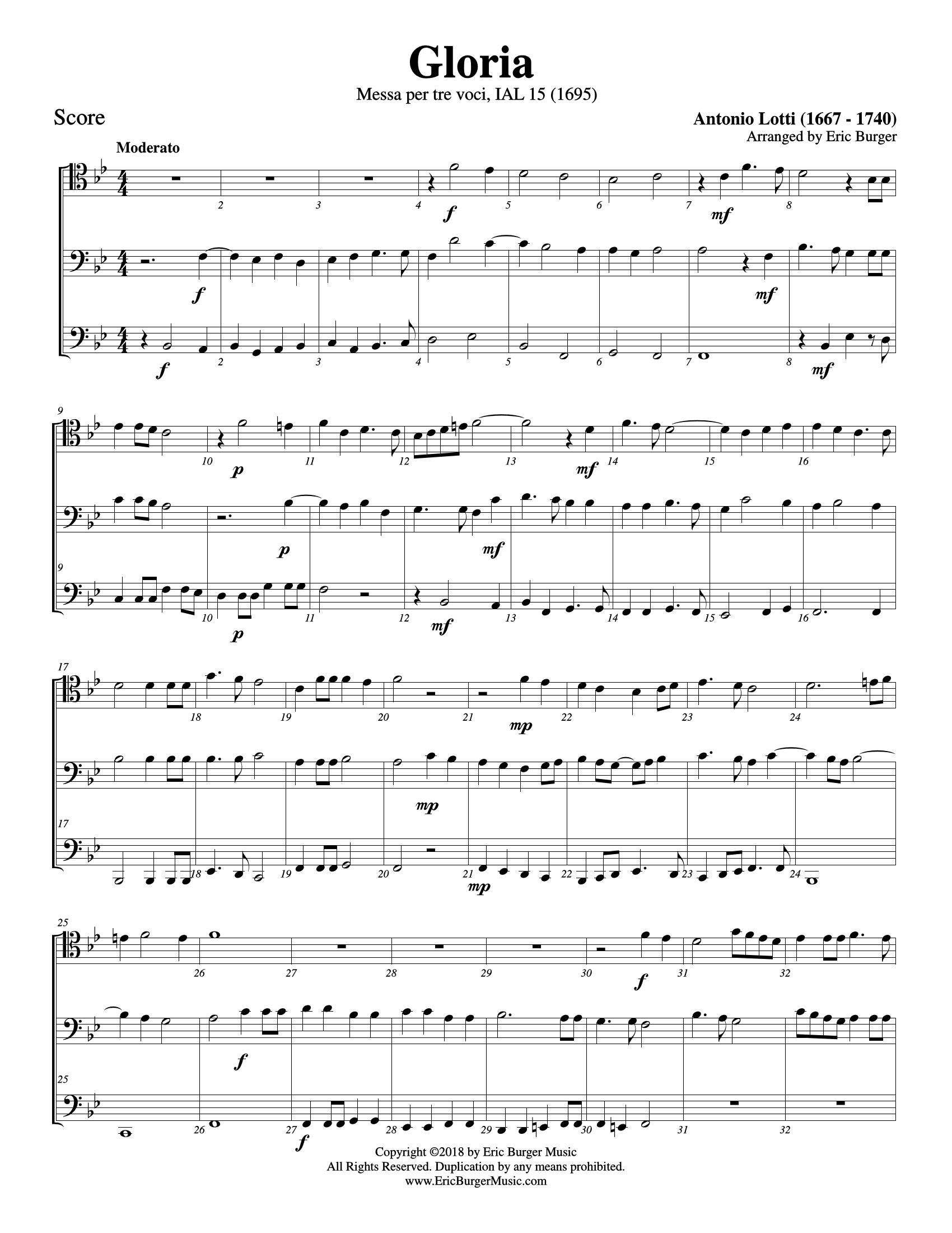 Lotti, Antonio - Gloria - Trio