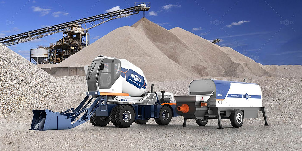 3.5 m³ self loading mixer with diesel concrete trailer pump