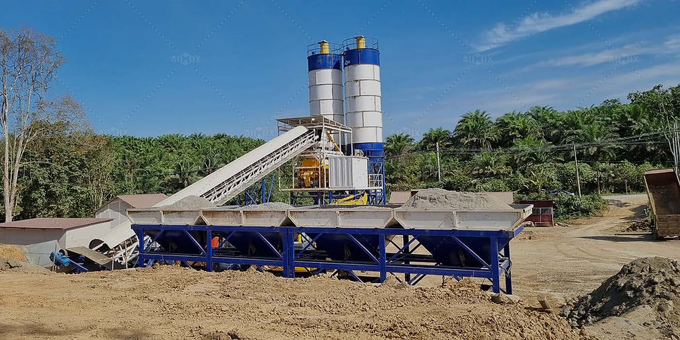 60 cbm per hour stationary wet batching plant di Indonesia