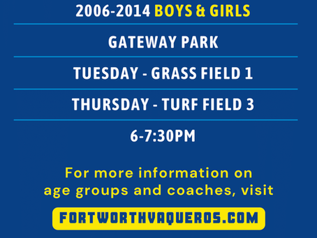Vaqueros announce Youth Club Tryouts