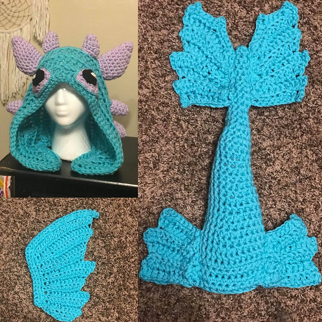Thumbnail: Luna Rae Dragon Hood Pattern