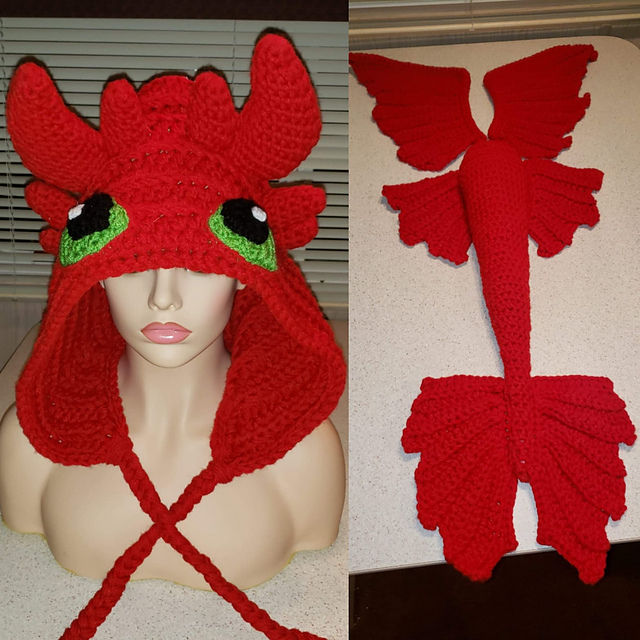 Thumbnail: Luna Rae Dragon Hood Pattern